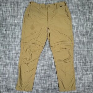 Simms Men's 36 Tan Convertible Zip Off Fishing Pants Nylon Quick Dry Hiking